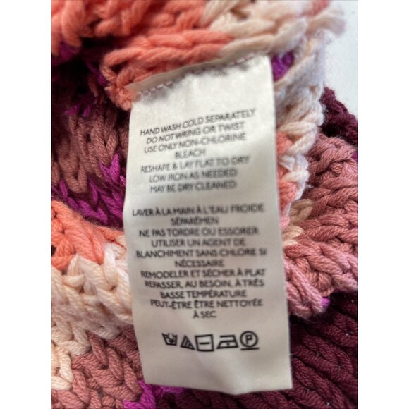 Free People Devon Sweater Fuchsia Rose Combo striped Size S slouchy Colorful - Picture 7 of 11